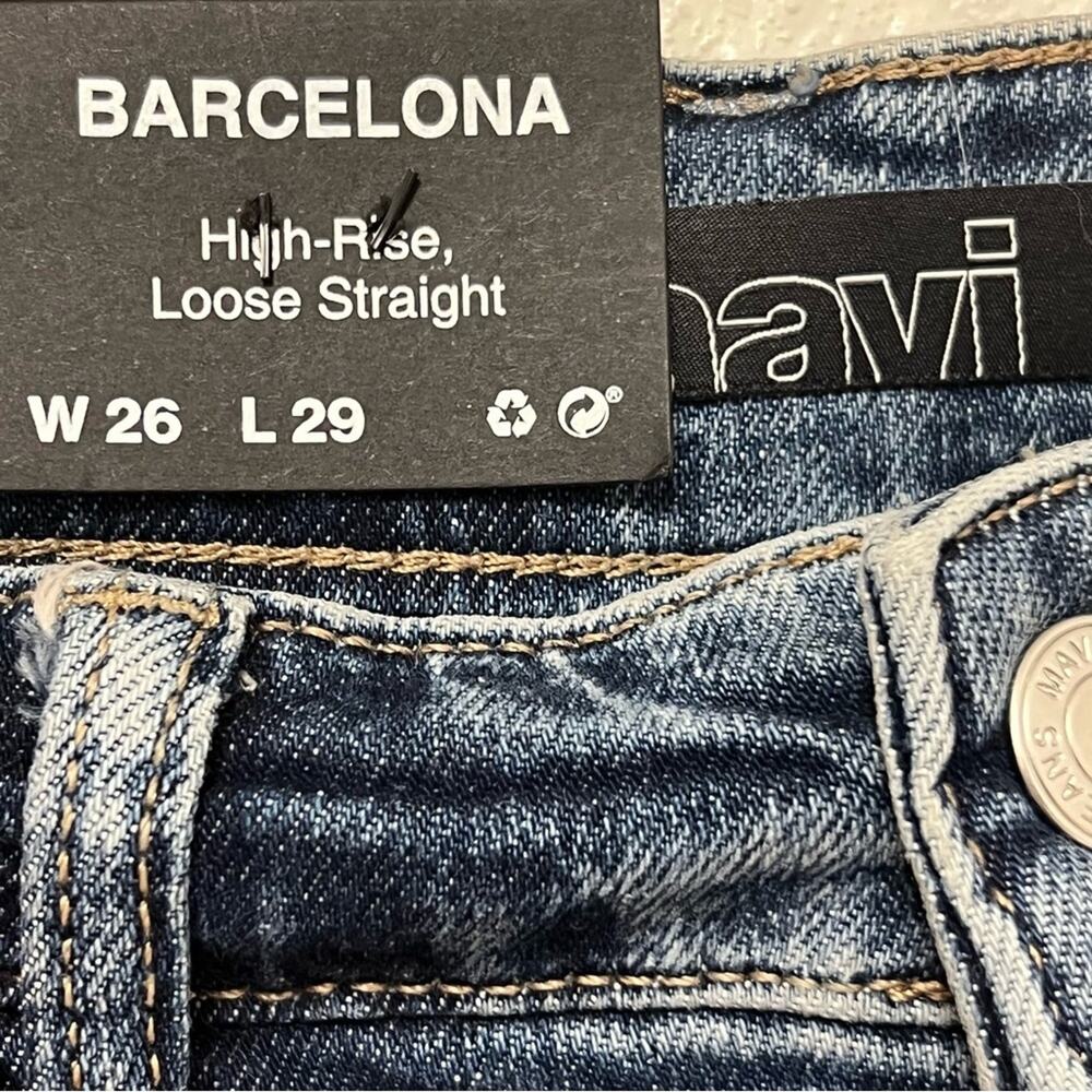 Mavi Barcelona High Rise Loose Straight Blue Jeans Women Size 26 - Picture 7 of 15